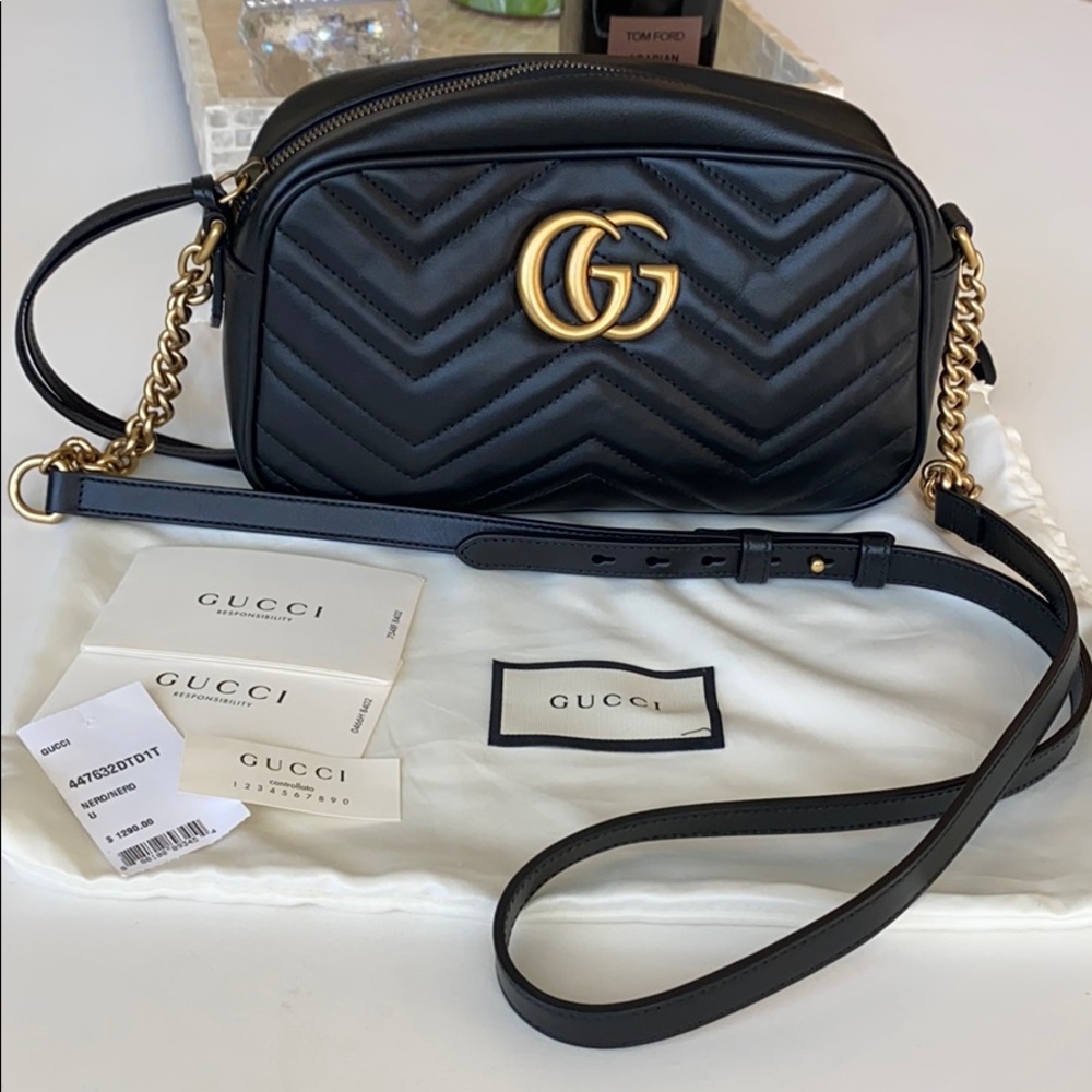 Gucci Marmont Small Quilted Camera Bag!